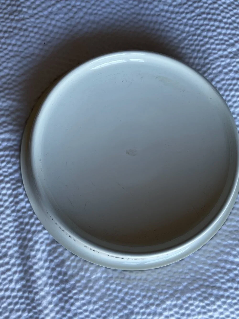 Farmhouse Folk Art White Enamel Aluminum Crepe Pan Bowl